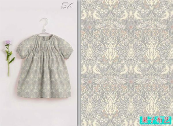 ДИВНЫЙ САД ГРЭЙ, У. МОРРИС,  отрез 40 см, 100% хлопок Handmade Fabrics 5