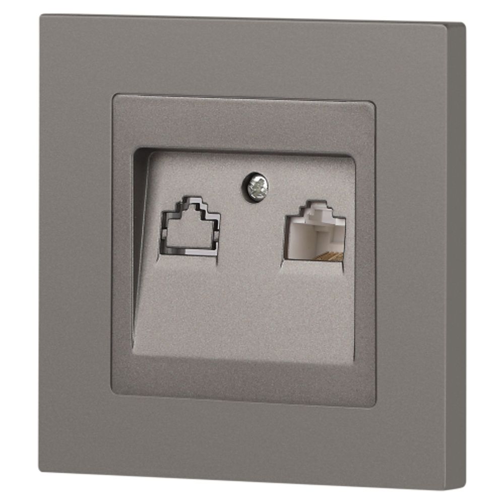 Розетка Intro Accent 6-303-09 информационная RJ45, IP20, СУ, титан