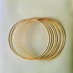 Кольца металлические для макраме 35 см 10 штук, цвет золотистый, неразъемное / кольцо металлическое основа для рукоделия / основа для ловца снов