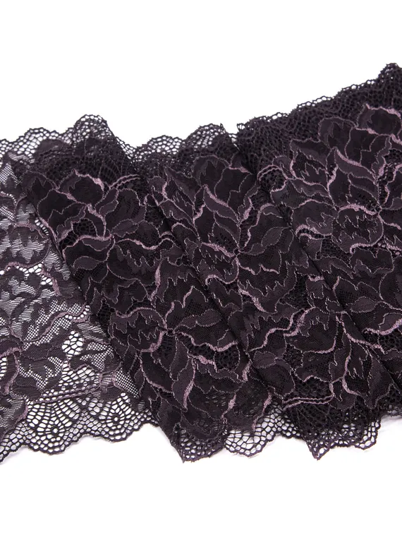 03-266 Кружево эластичное 23 см, шоколад/перец