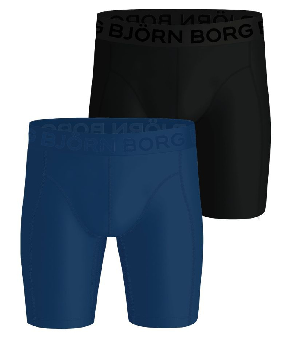 Боксерки теннисные Bjorn Borg Sports Lightweight Long Boxers 2P - black/blue