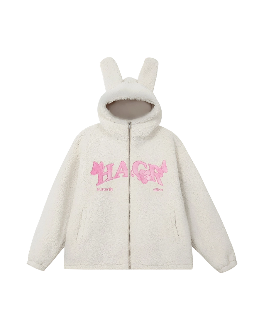 Шерповая куртка HARSHandCRUEL "Bunny Hood" Oversized Sherpa Jacket