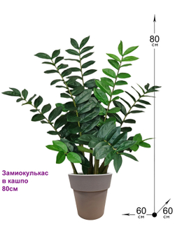 Замиокулькас искусственный 80см в стильном кашпо