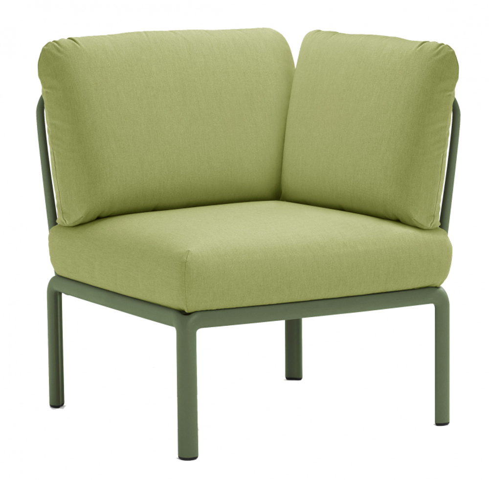 Модуль угловой пластиковый с подушками Nardi Komodo Elemento Angolo, агава, авокадо