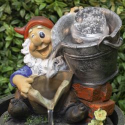 GANF-01 GREEN APPLE Настольный фонтан Гном Дачник 25 cм | GREEN APPLE