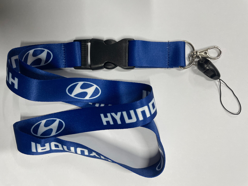 Hyundai (синий) / Брелок, шнурок для ключей на шею Hyundai (Хендэ), ланъярд, крафт, синий (1 шт)