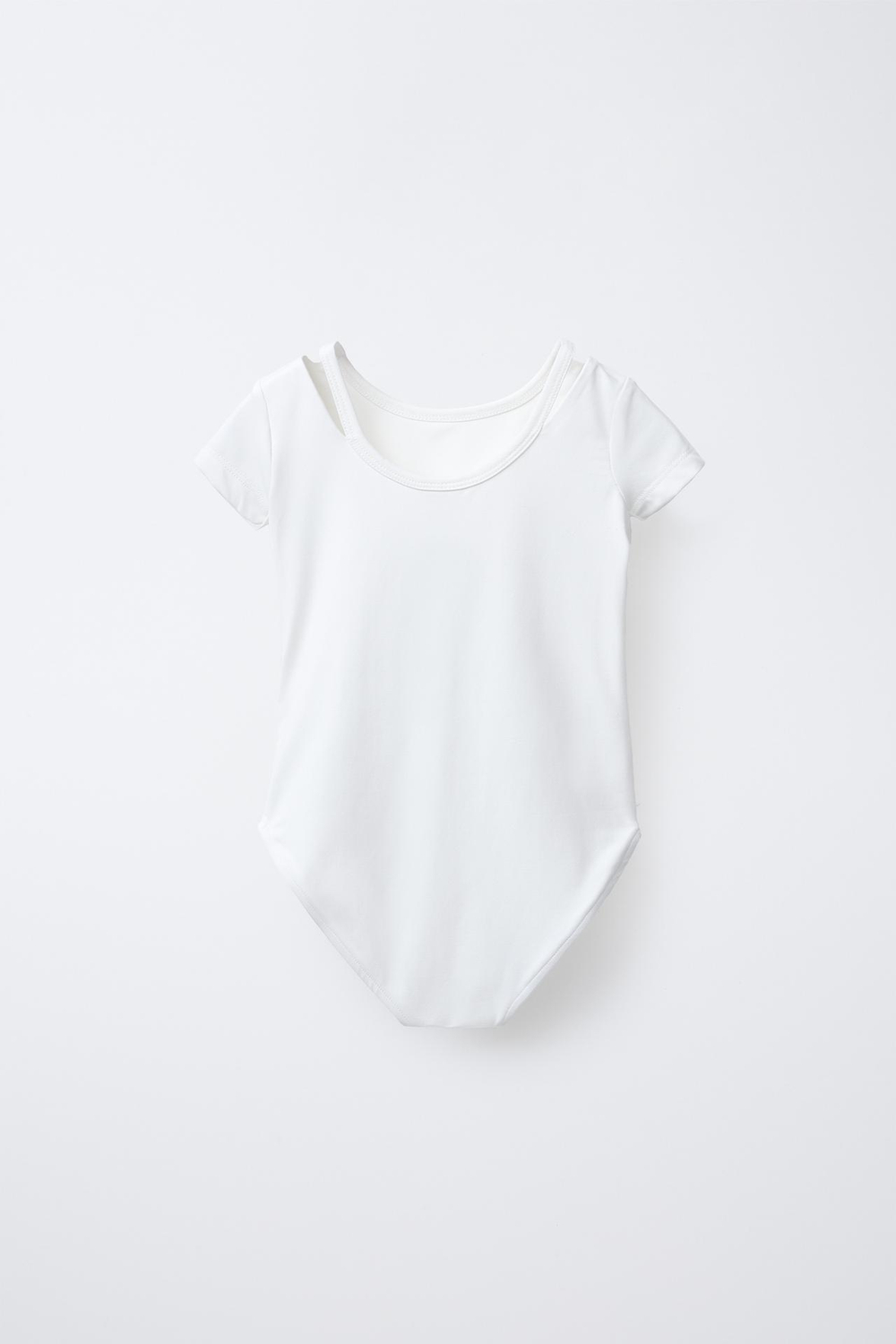 ZARA ОДНОТОННОЕ БОДИ С КОРОТКИМИ РУКАВАМИ, БЕЛЫЙ