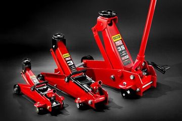 STAYER F-35 RED FORCE, 3.5 т, 145 - 500 мм, подкатной домкрат с быстрым и высоким подъемом для СТО, Professional (43155-3.5)