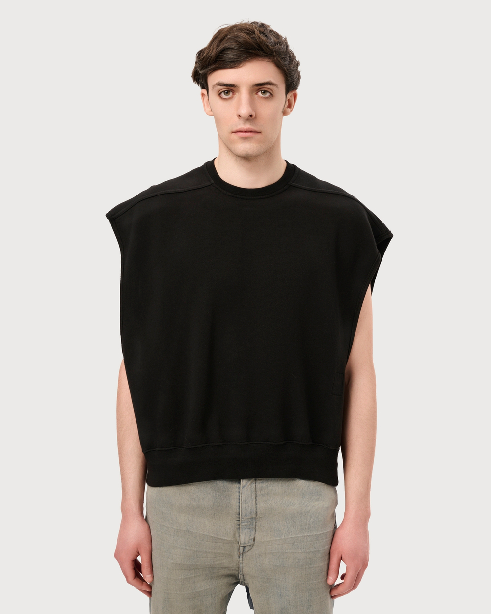 RICK OWENS DRKSHDW СВИТШОТ ЧЕРНЫЙ БЕЗ РУКАВОВ JUMBO