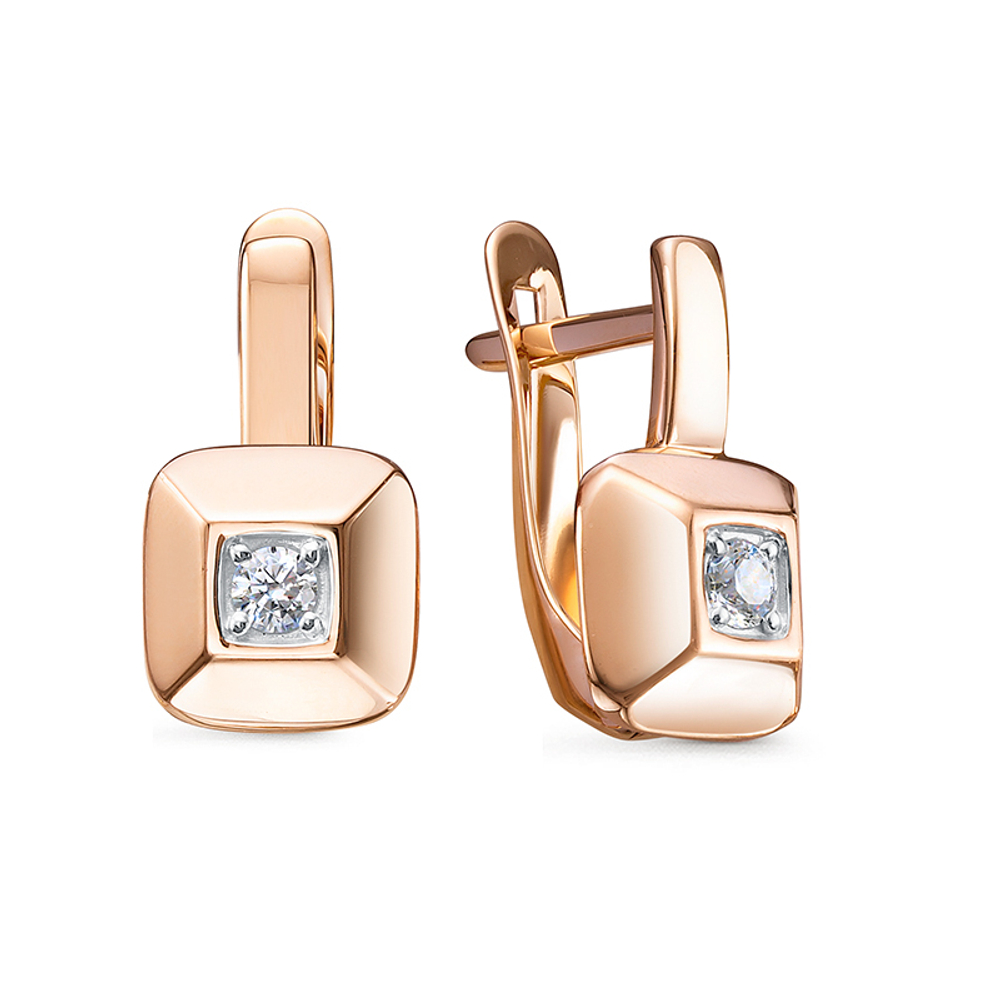 Серьги из золота 585 пробы с Фианит