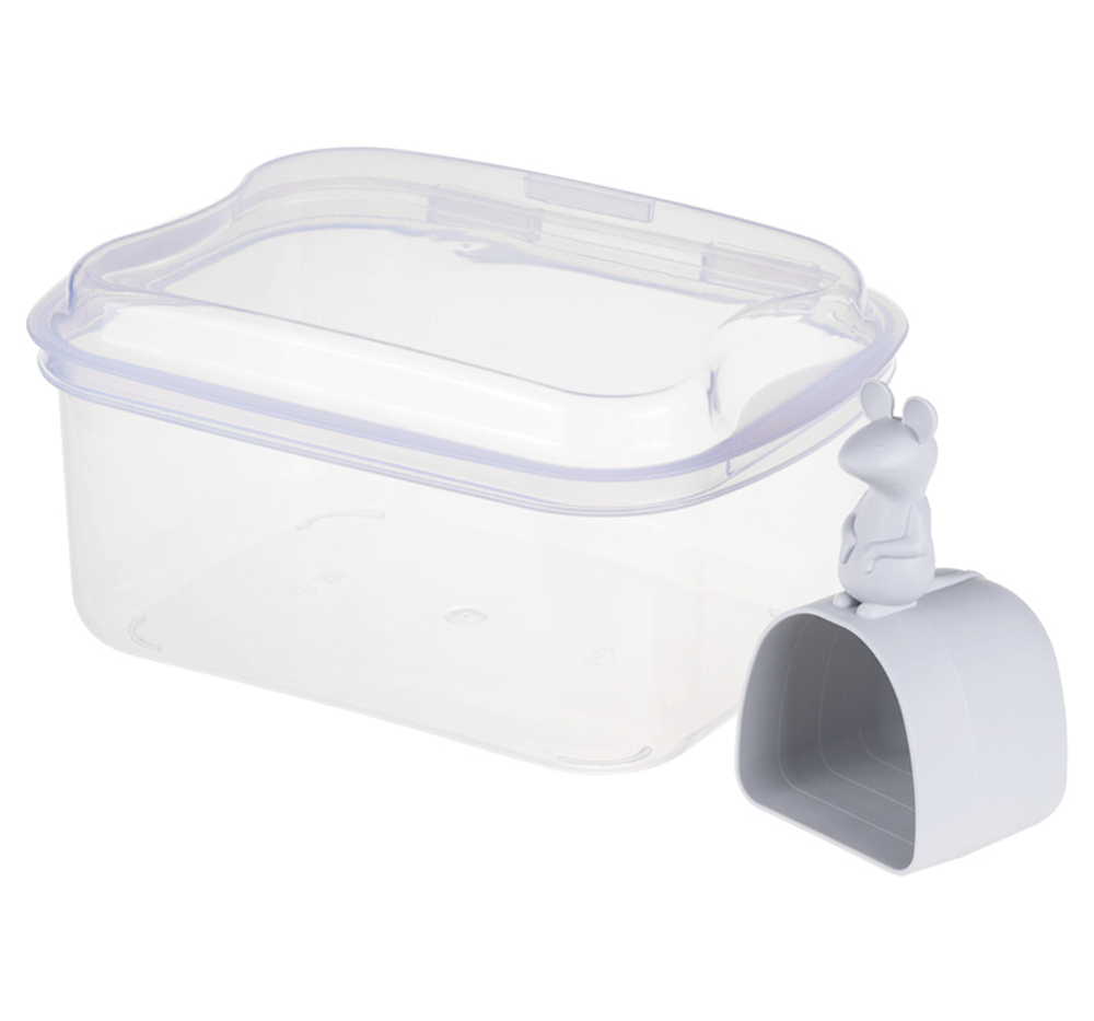 Контейнер для муки прозрачный 2,3 л с мерной ложкой 180 мл М1182