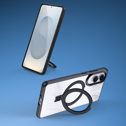 Защитный чехол с поддержкой MagSafe от Dux Ducis для Samsung Galaxy S25 Edge, серия Aimo Mag (версия с магнитной откидной подставкой)