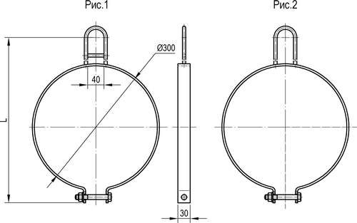 Хомут для одинарной штанги с одним ушком