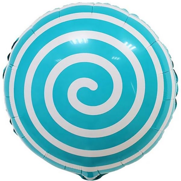 Шар круг Спираль голубая 45см