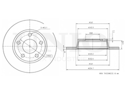 Диск тормозной задний UNIO BRD-20352
