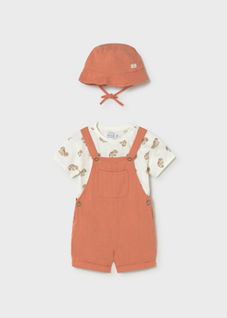 комбинезон с футболкой и панамкой