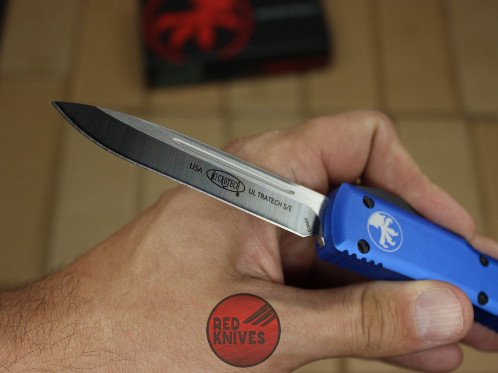 Нож Microtech Ultratech S/E - синяя рукоять, стандартный клинок сатин RK-379