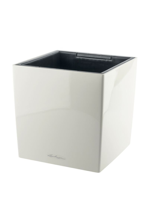 Кашпо Lechuza "Cube Premium Complete white high gloss" (пластик), 30х30хH30 см