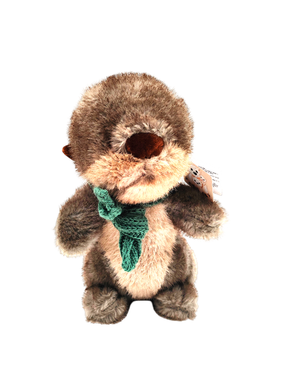 Мягкая игрушка Выдра сидячая с шарфом 25см