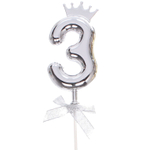 Топпер Цифра Королевский вечер «3» 22 см , микс