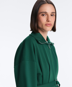 Oysho Куртка с ремнем, темно-изумрудный