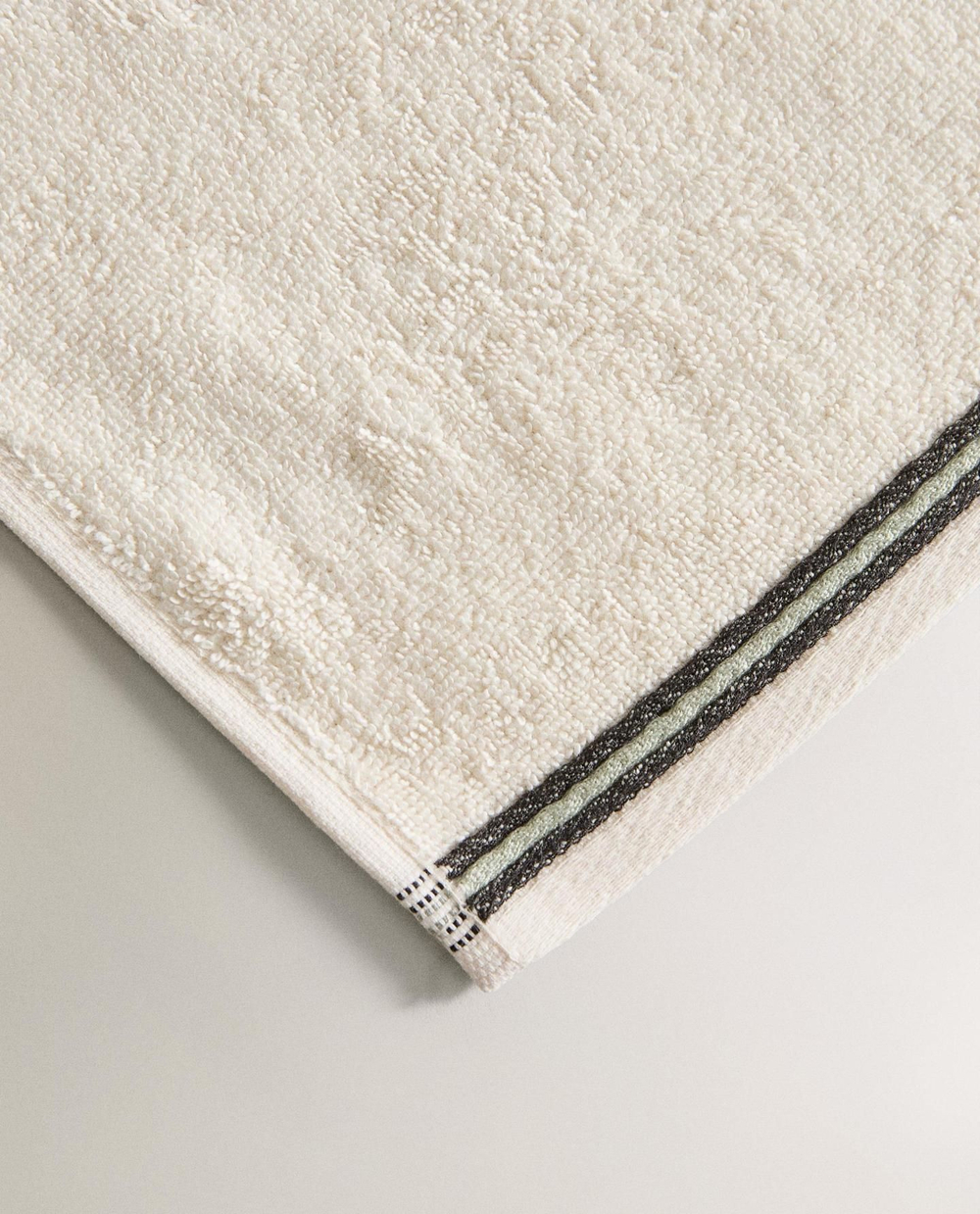 Zara Home - Хлопковое полотенце с двойной гирляндой, белый, 50х90 см