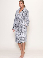 Длинный халат с хищным принтом (Размер: S) (Цвет: серый)