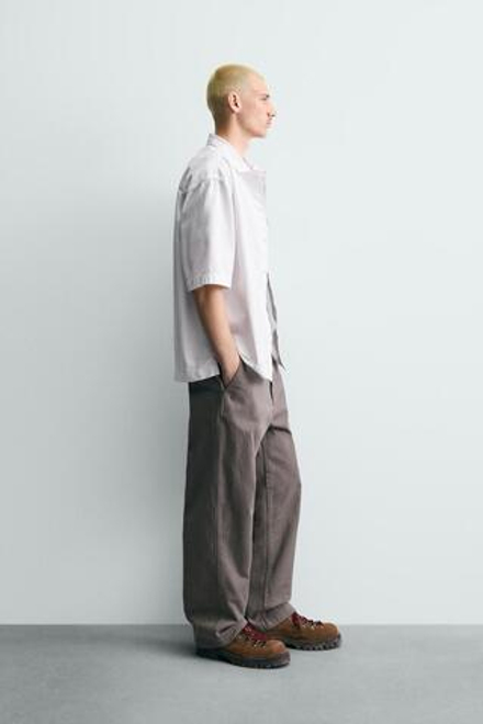 ZARA КУРТКА-РУБАШКА С ВЫШИВКОЙ, БЕЛЫЙ