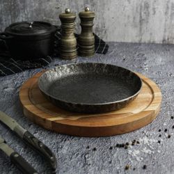 Сковорода для подачи 20 см h2,5 см круглая без ручки " " углерод. сталь ИНДУКЦИЯ P.L.