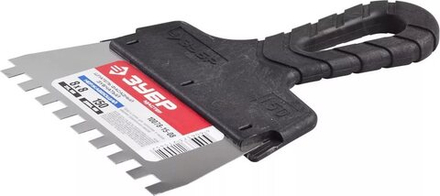 Шпатель ЗУБР "МАСТЕР" ФАСАДНЫЙ, нержавещее полотно, 200мм, зуб 10-10мм