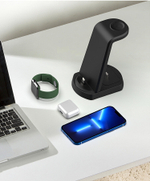 Беспроводная зарядная станция,  устройство, 3 в 1, черный