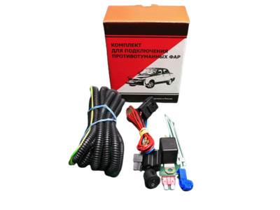 Проводка ПТФ Lada Vesta, X-RAY, Largus в Гофре с Круглой Кнопкой