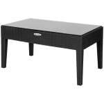 Столик журнальный прямоугольный RATTAN OLA DOM со стеклом антрацит 920х450мм