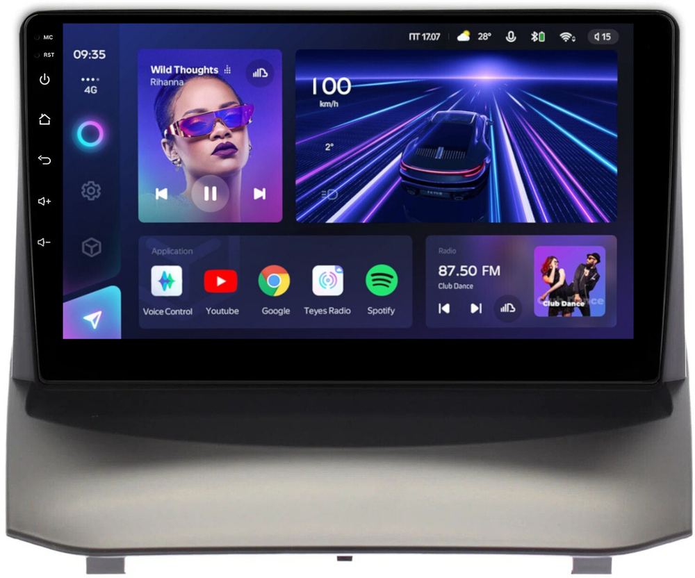 Магнитола для Ford Fiesta MK6 2008-2012 (красный БК, рамка тип 1) - Teyes CC3L на Android 10, 8-ядер, CarPlay, 4G SIM-слот