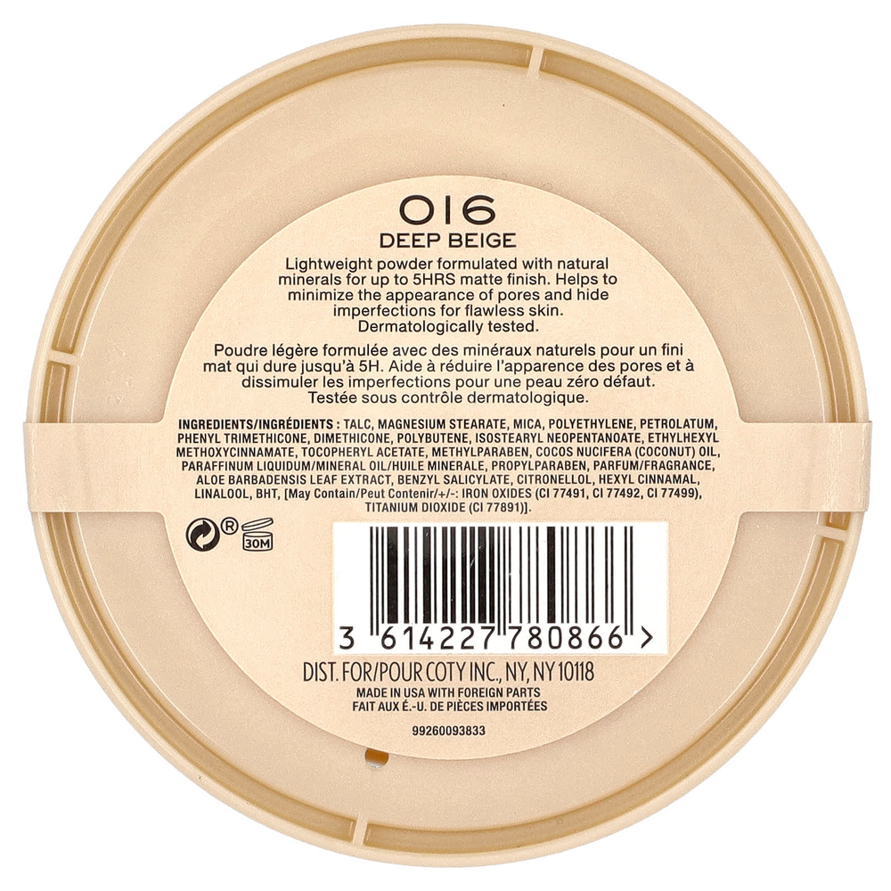 Rimmel London, Stay Matte, Lightweight-Mattifying Powder, 016 Deep Beige, 0.49 oz (14 g)