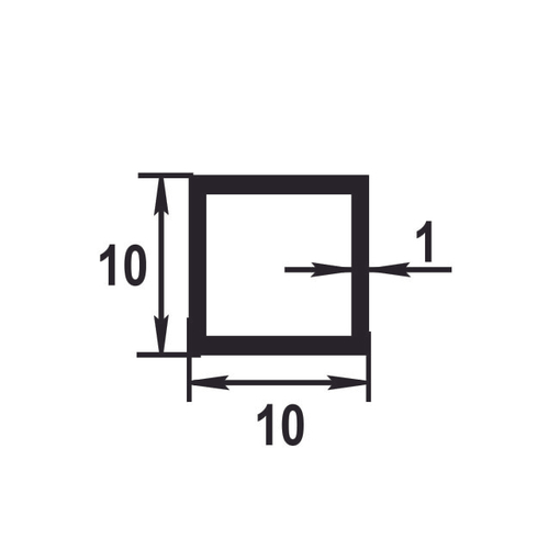 Труба квадратная Лука 10*10*1 ТКв 01.2000.504л бронза
