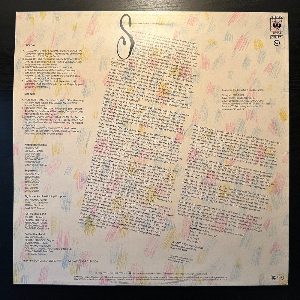 Janis Joplin - Farewell Song (Англия 1982г.)