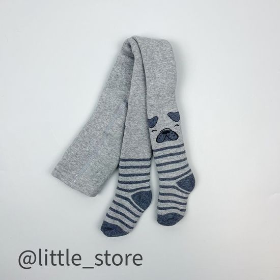 Колготки махровые Собачка, Светло серые