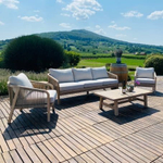 Кресло деревянное с подушками Tagliamento Ravona KD, натуральный, бежевый