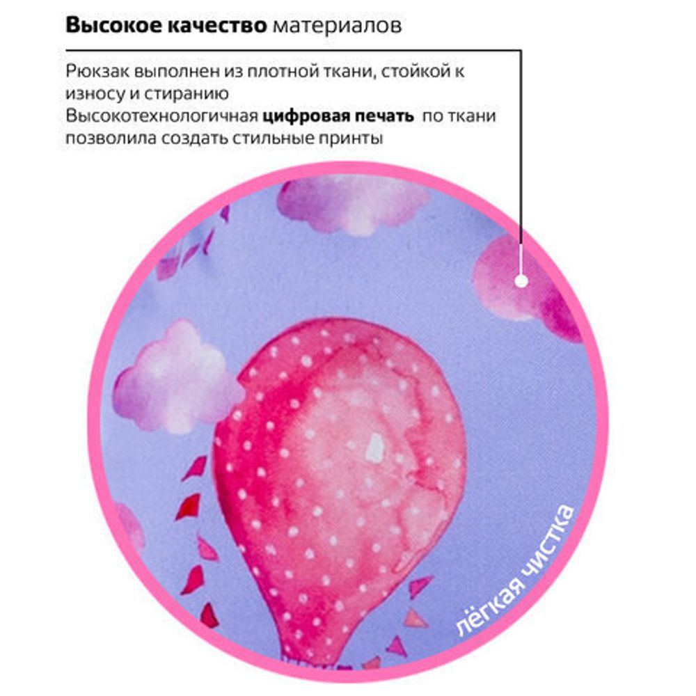 Рюкзак BRAUBERG, универсальный, сити-формат, Воздушные шары, 20 литров, 41х32х14 см, 228853