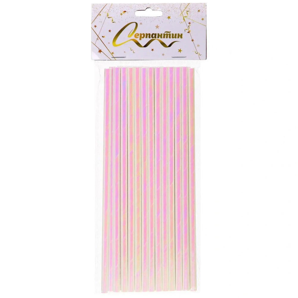 Трубочка для коктейля «Волшебство» 19,5 см d-6 мм (набор 25 шт), Перламутр