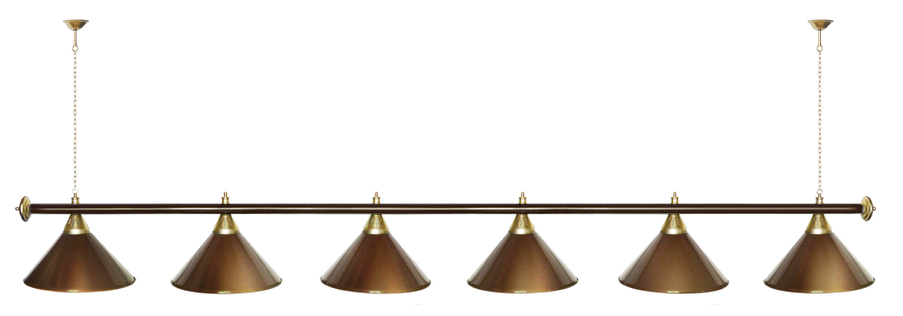 Лампа STARTBILLIARDS 6 пл. (плафоны золотые,штанга золотая,фурнитура золото)