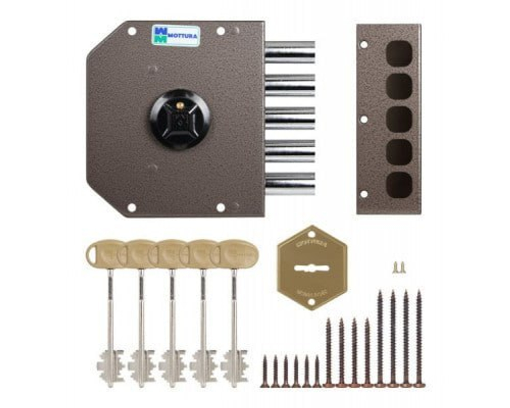 Замок накладной MOTTURA 20.500 S (сувальд.,5 ригелей) левый