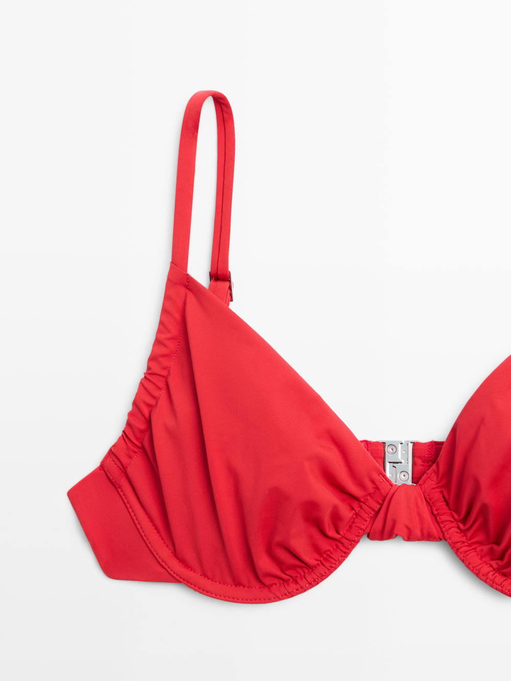Massimo Dutti Топ бикини со сборкой на косточках, ярко-красный