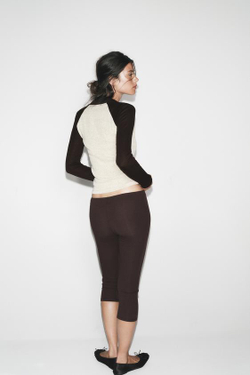 ZARA ХЛОПКОВЫЕ БРЮКИ КАПРИ, ШОКОЛАДНЫЙ