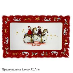 Lenardi 305-175 Прямоугольное блюдо 35х23х3,5см НОВЫЙ ГОД в под.уп.(х8)Фарфор
