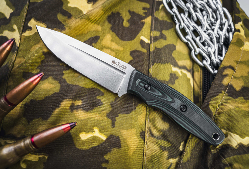 Туристичеcкий нож CityHunter Elmax Green-Black G10 Stonewash