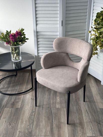 Стул VALTER AR627-11B Молочный, ткань / Черный каркас