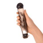 Закрытая фаллическая насадка на пенис 19,4см с кольцом для фиксации вибропулей ToyFa XLover 748028