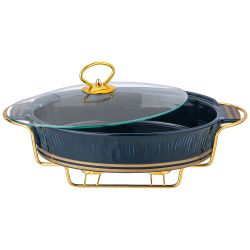 МАРМИТ LEFARD "HERBAL" СО СТЕКЛЯННОЙ КРЫШКОЙ 33 СМ 1600 МЛ НА МЕТАЛЛ. ПОДСТАВКЕ СИНИЙ (КОР=4ШТ.)